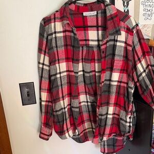 KEREN hart Red and Black Plaid Flannel